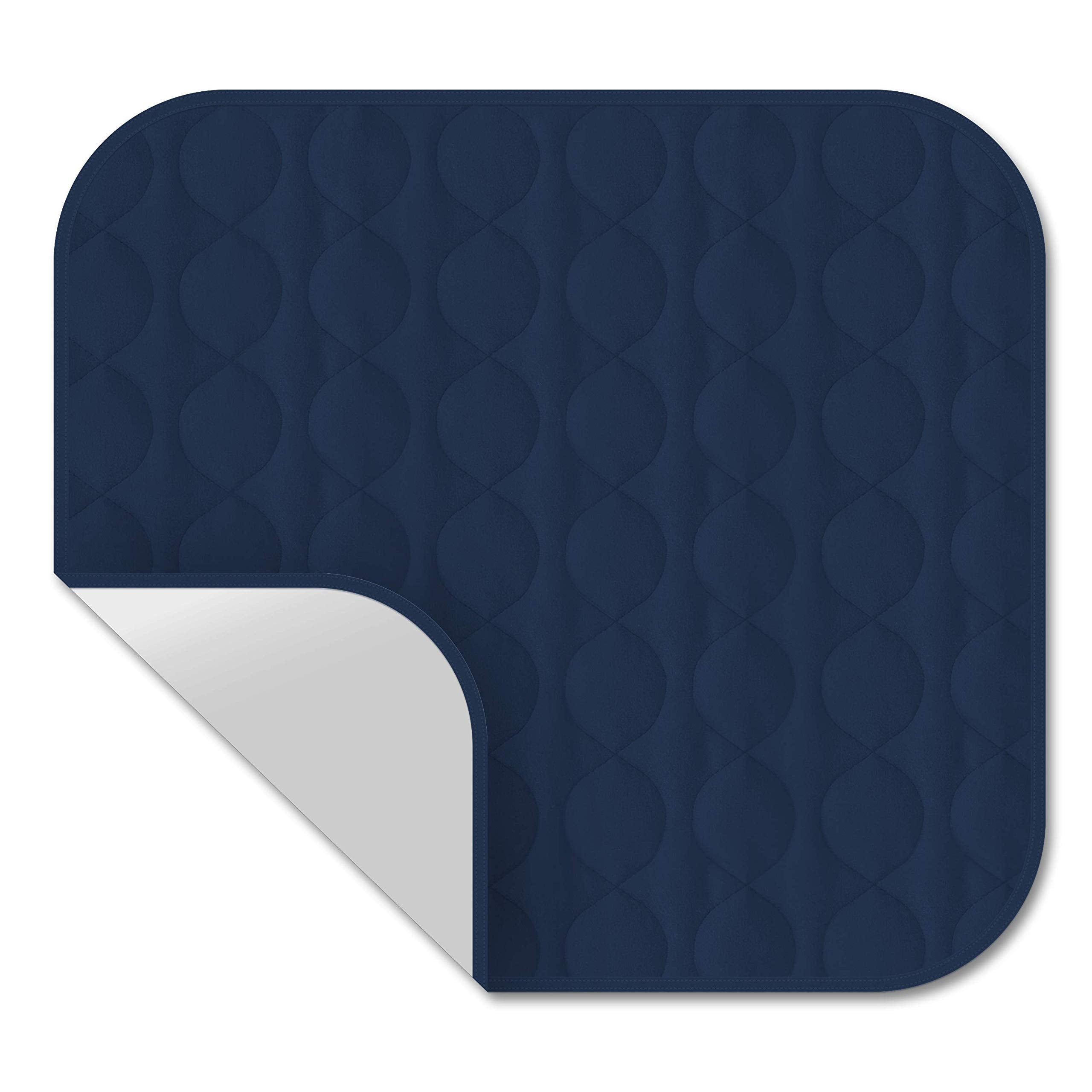 RMS chair pad front view in blue protects furniture during daily seating