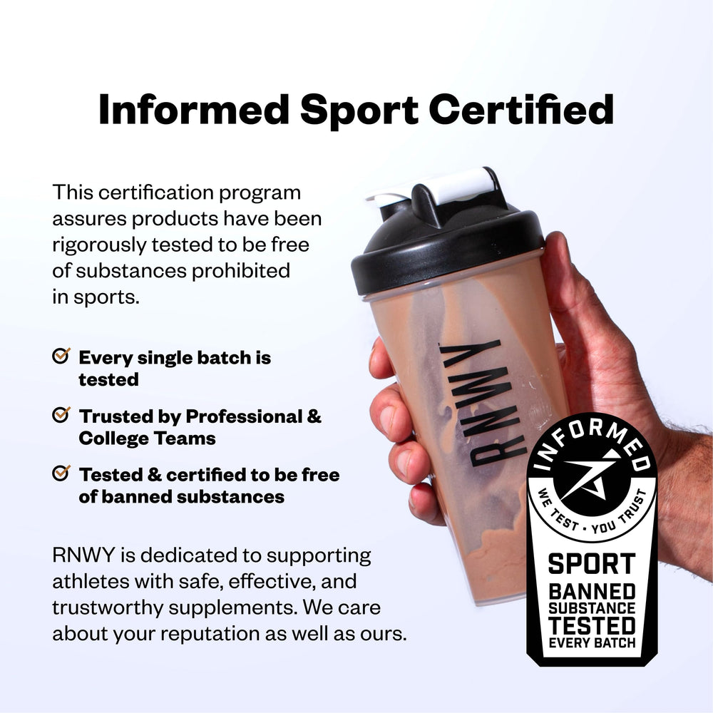 RNWY informed sport certified label signals trusted, clean sports nutrition