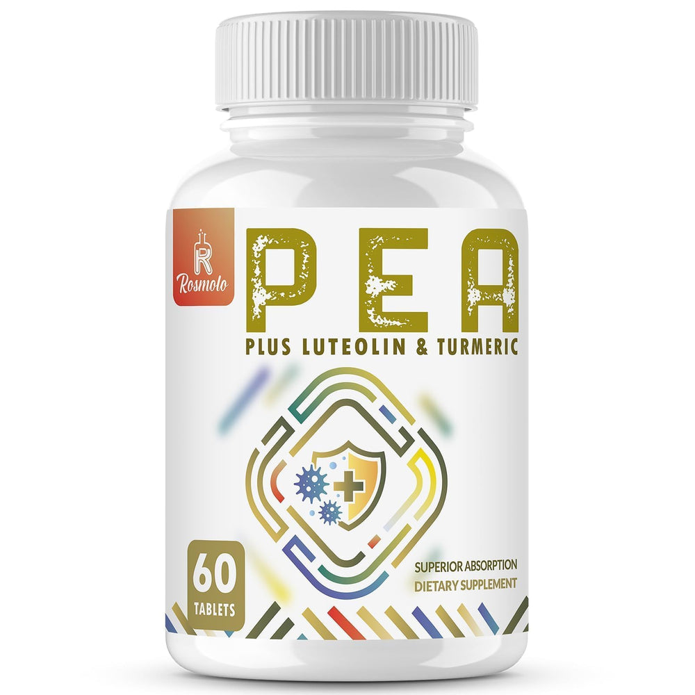 Rosmolo 1500 mg PEA bottle front view highlighting high-absorption formula.