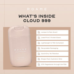 Juniper and Palo Santo aroma note in Roame Cloud 999 sanitizer