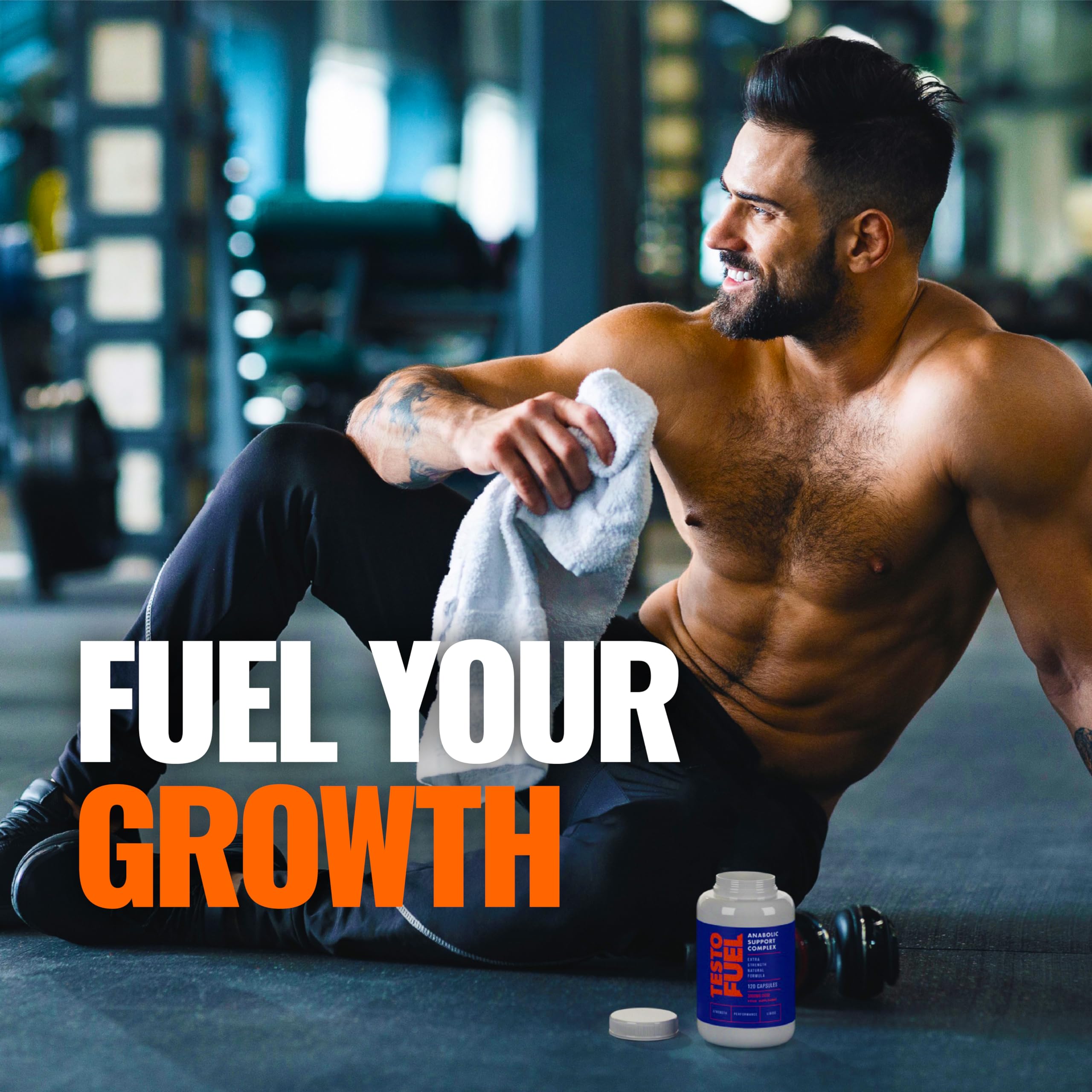ROAR AMBITION TestoFuel capsules closeup showing natural ingredients