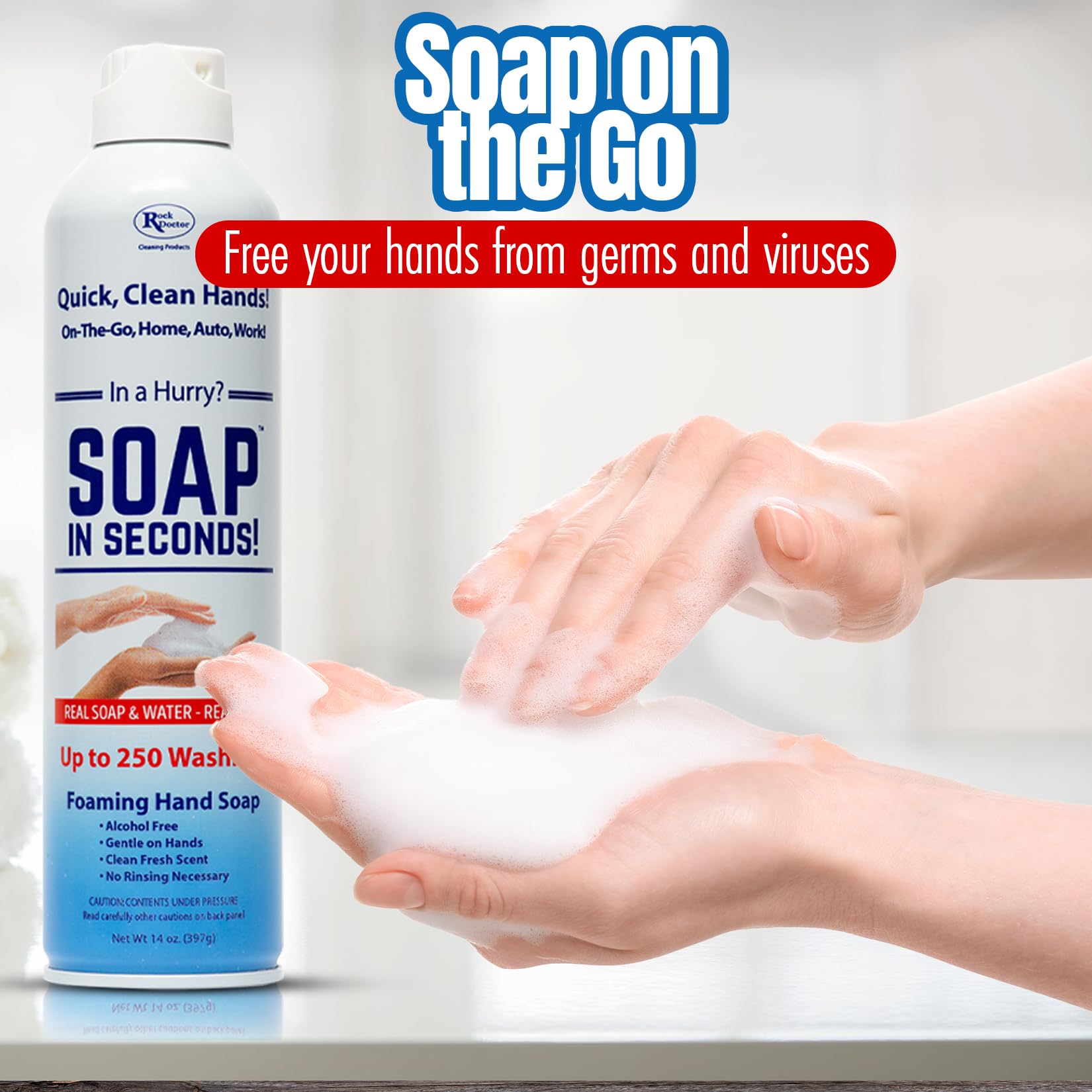 Rock Doctor alcohol-free foaming soap preserves skin while cleaning without drying.