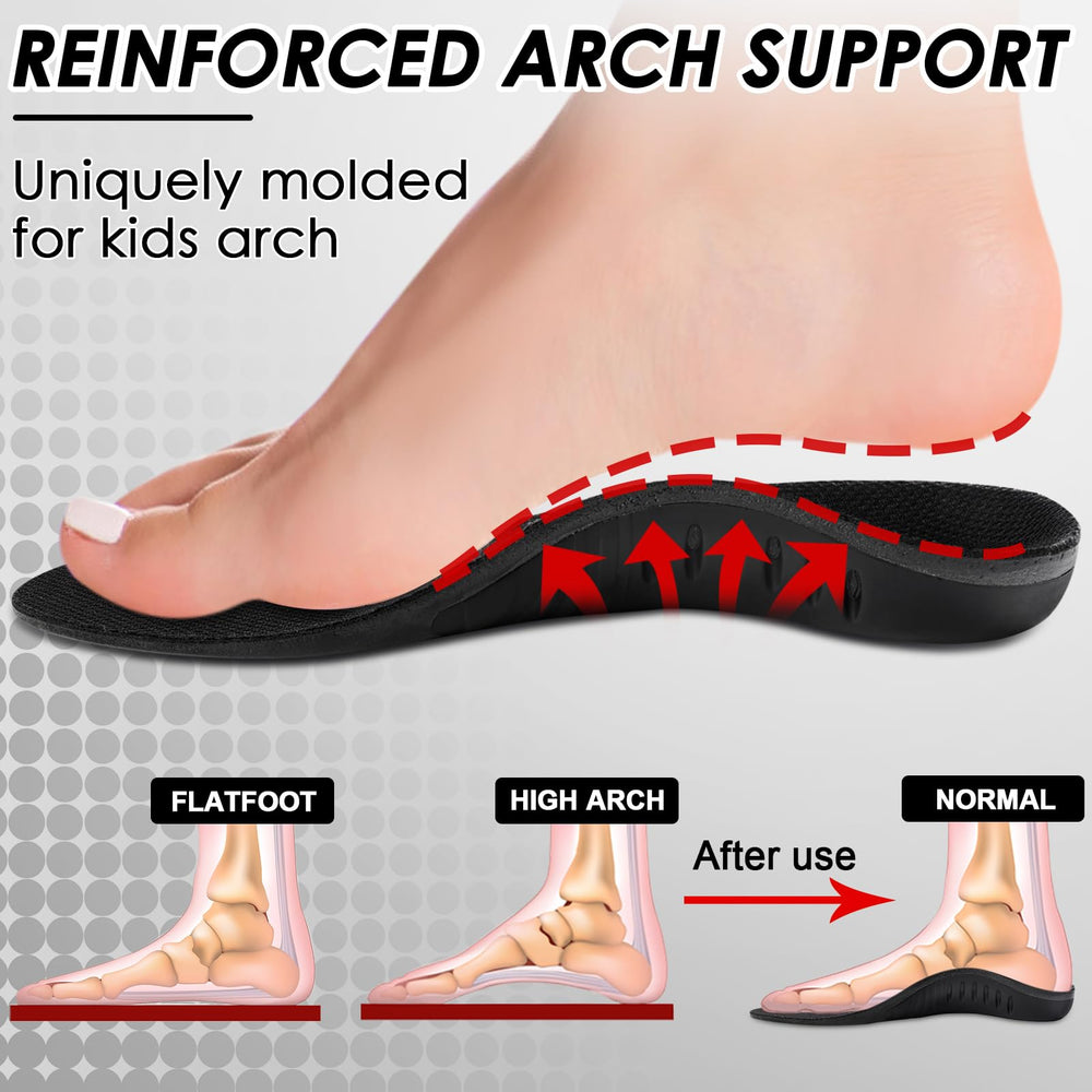 Rock Takin insoles inside a sneaker demonstrating versatile fit for children