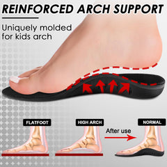 Rock Takin insoles inside a sneaker demonstrating versatile fit for children