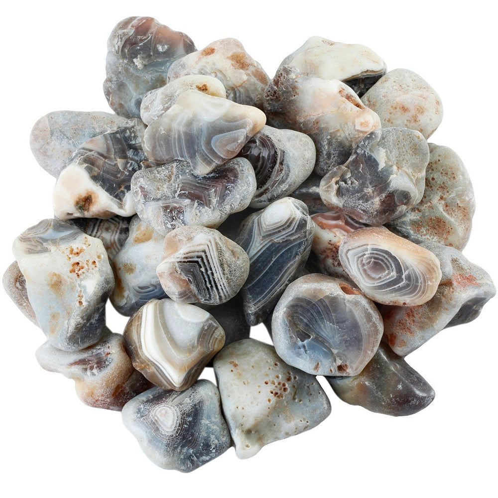 Rockcloud striped agate rough stones show vivid natural color for cabbing and craft projects