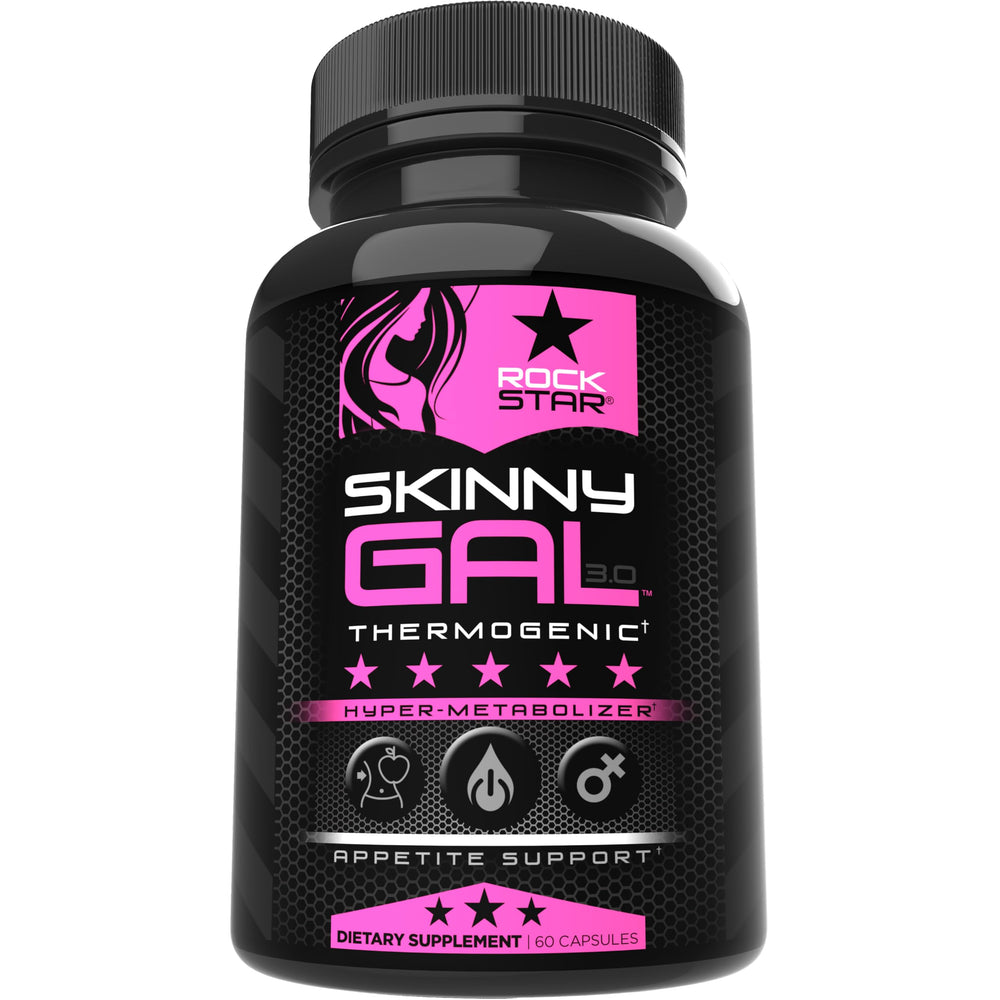 Rockstar Skinny Gal bottle front, a potent thermogenic option for women.