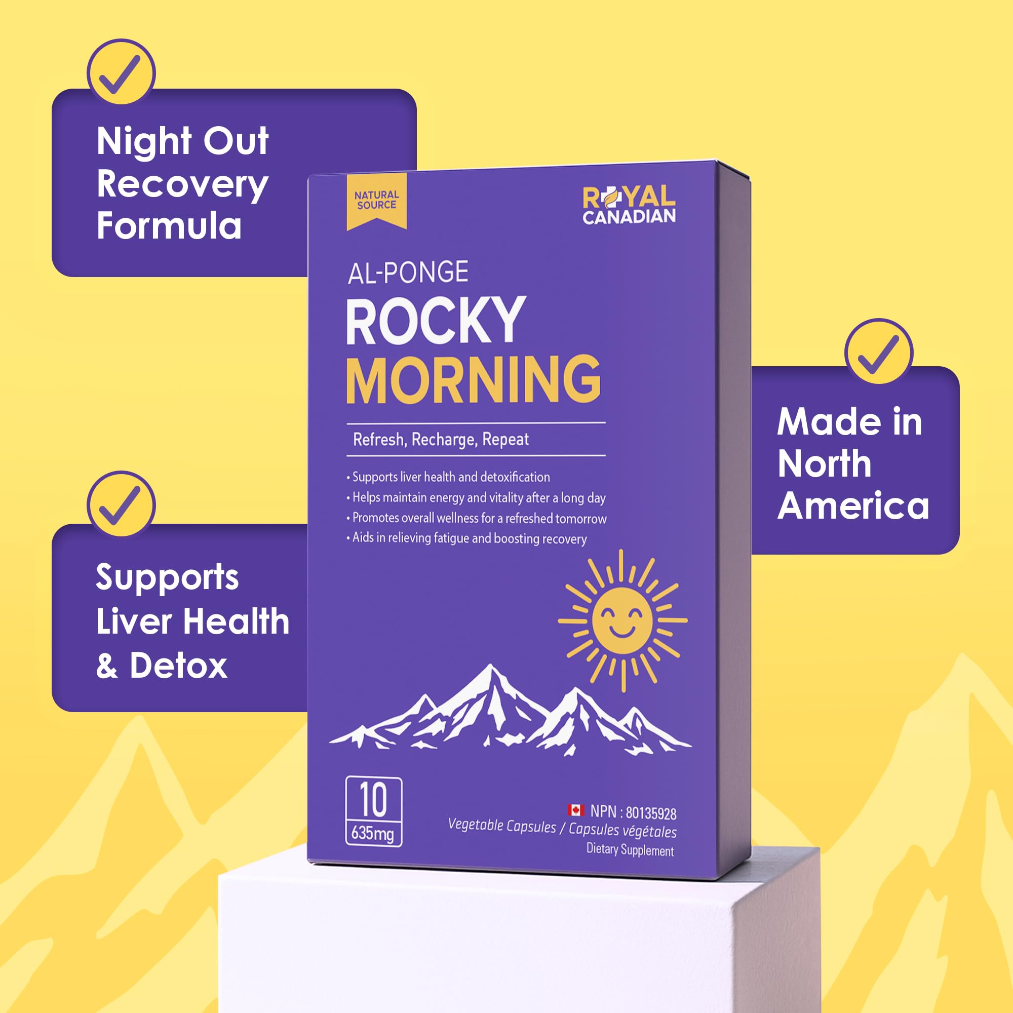 Rocky Morning capsule close-up emphasizing simple pre-drink routine