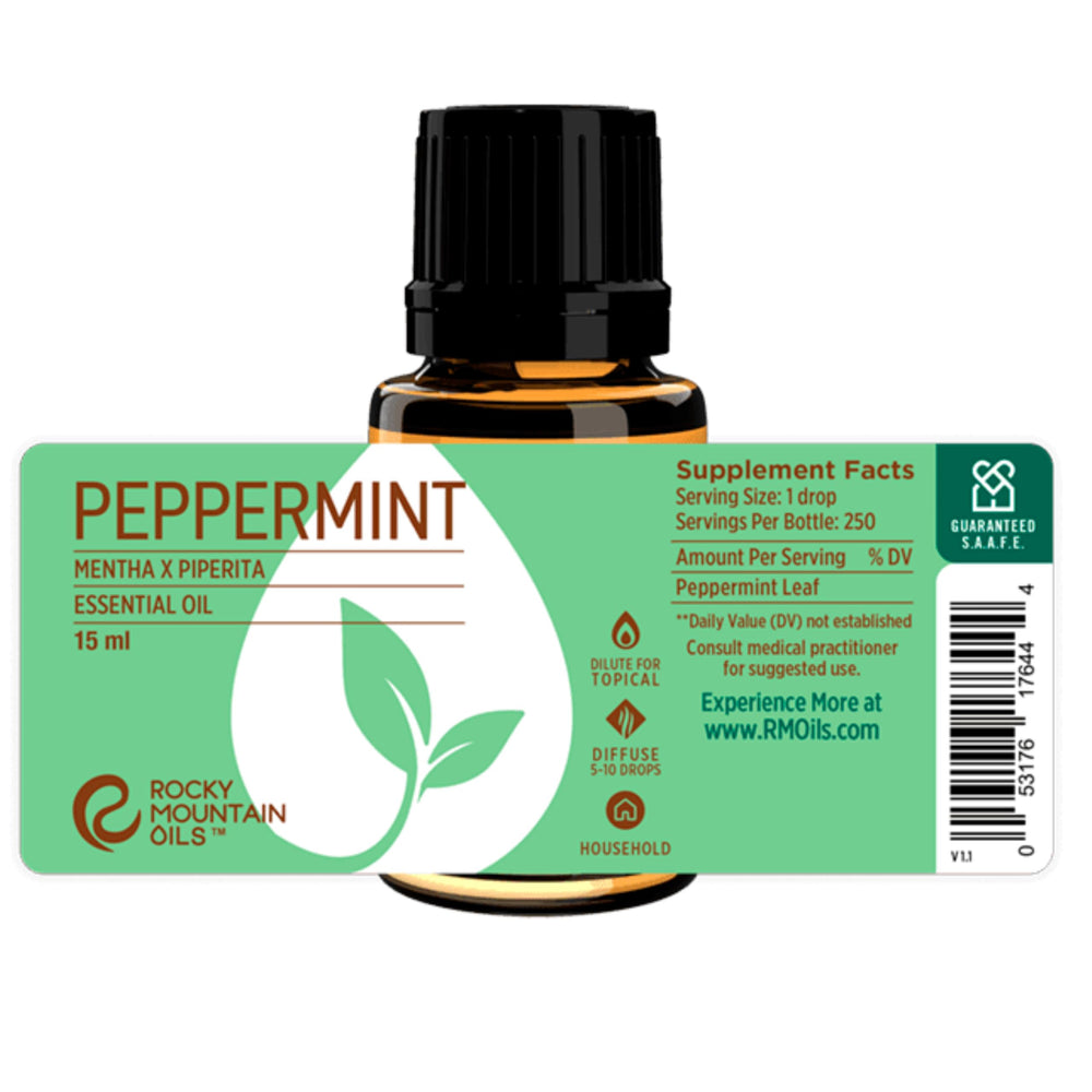 Rocky Mountain Oils Peppermint diffuser ambience fills spaces with a crisp, uplifting aroma.