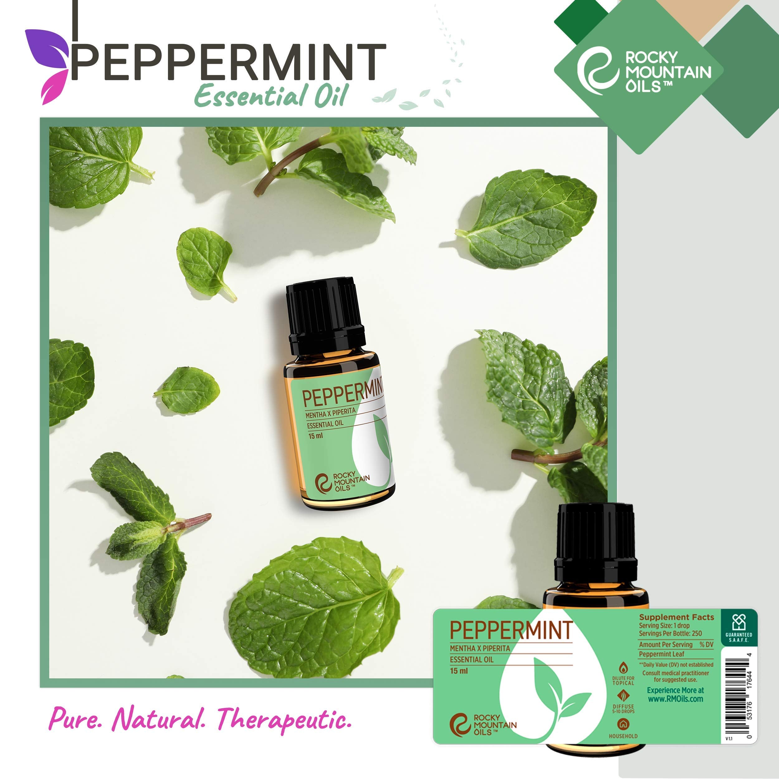 Rocky Mountain Oils Peppermint room spray refreshes air and boosts mood.