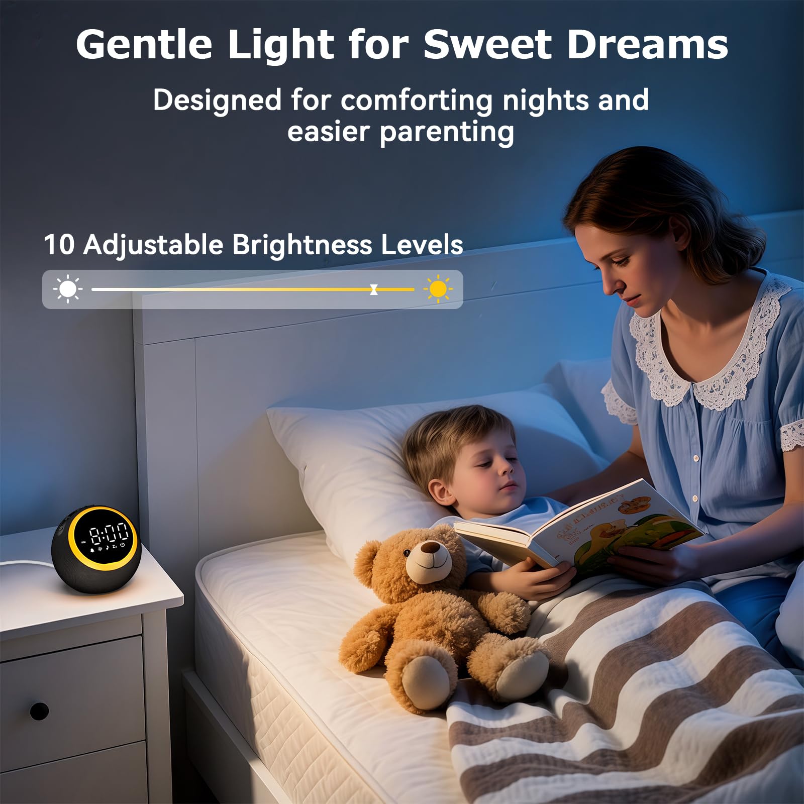 Rohent bedside setup on nightstand for organized sleep setup