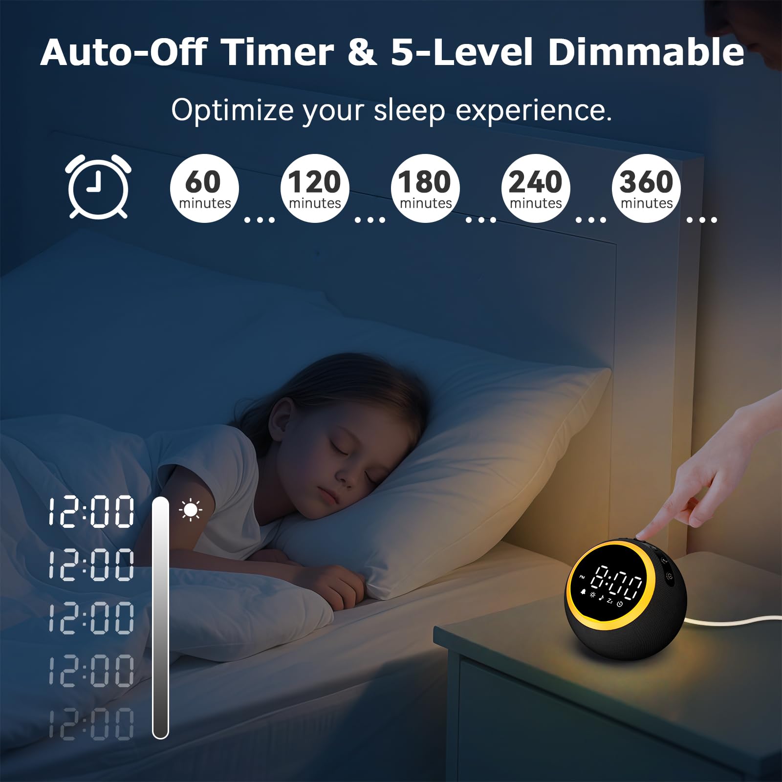 Rohent sleep timer interface shown on display