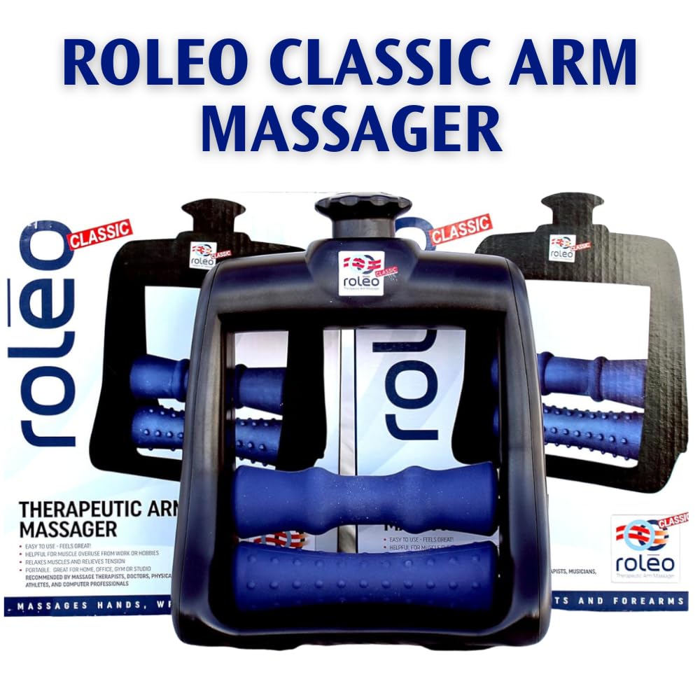 Roleo therapeutic forearm massage close-up highlighting trigger point relief.