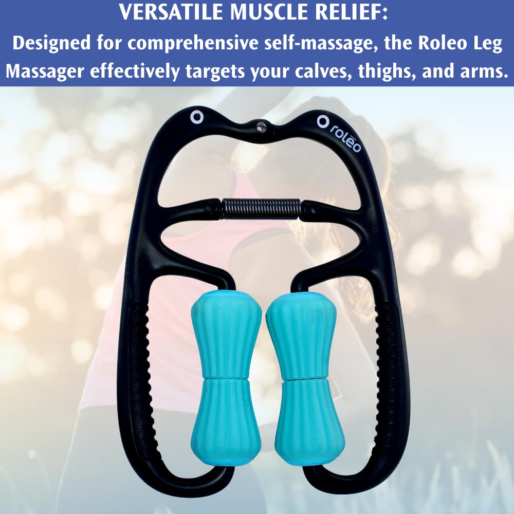 Roleo Leg Massager forearm area focus for tension relief.