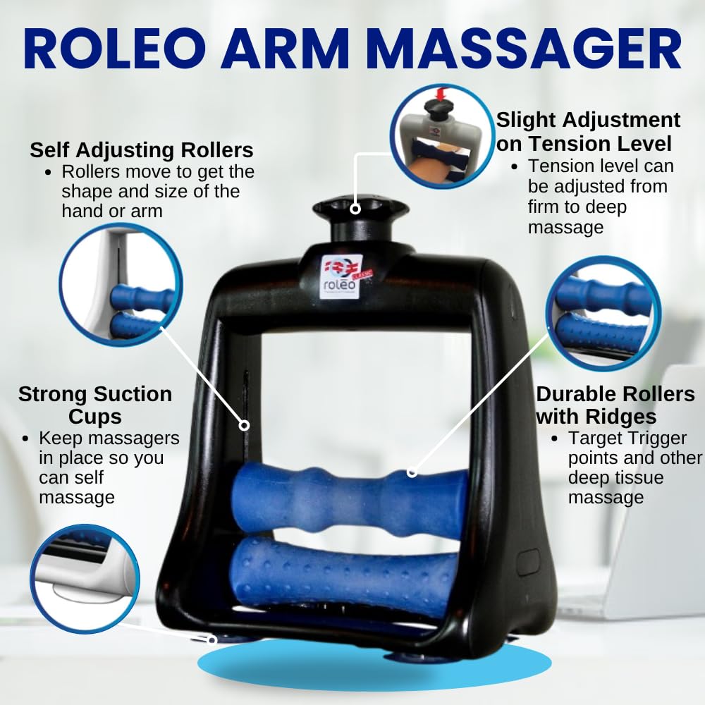 Roleo wrist massage device used for improving hand and finger flexibility.