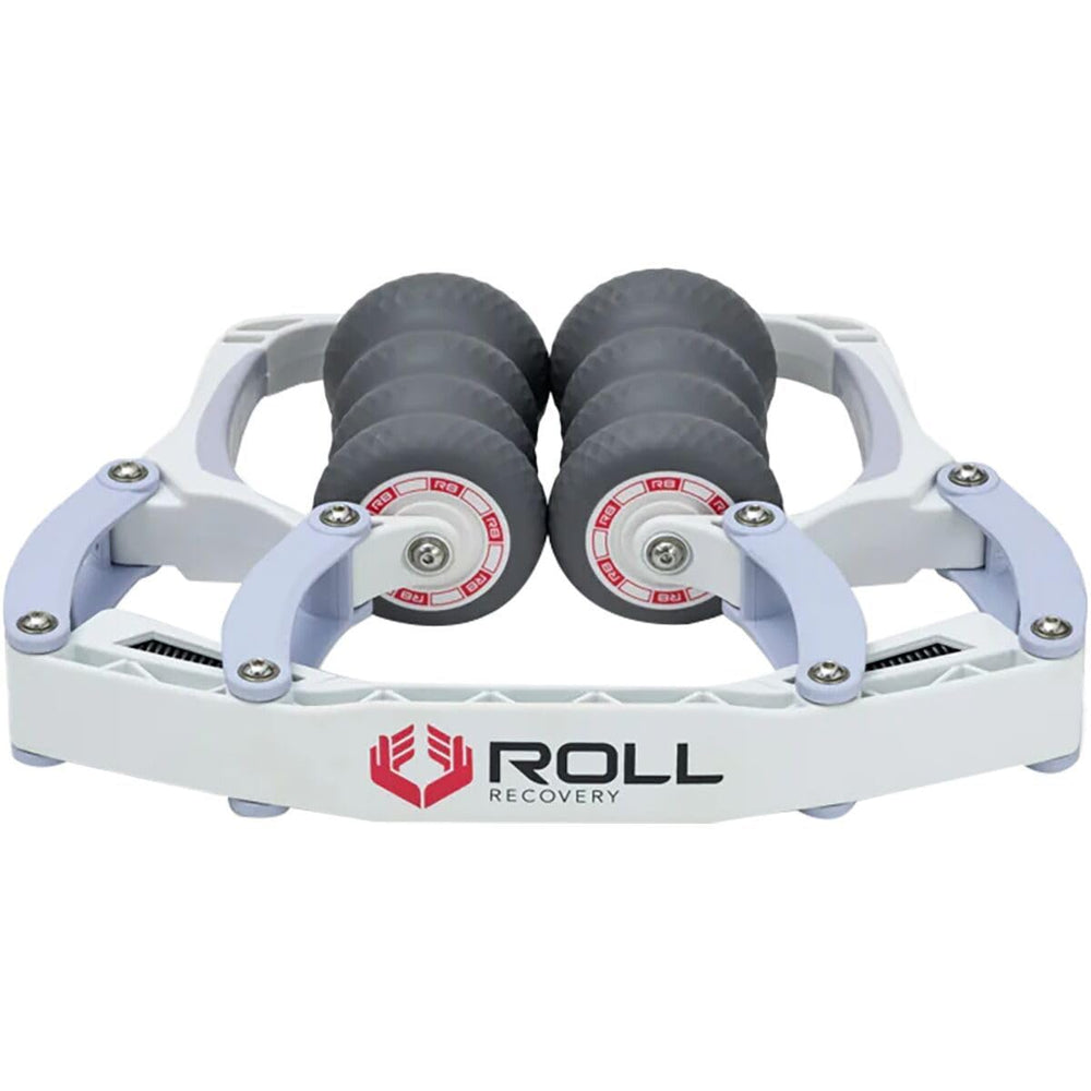 ROLL Recovery R8 Alpine White front view shows deep tissue release potential