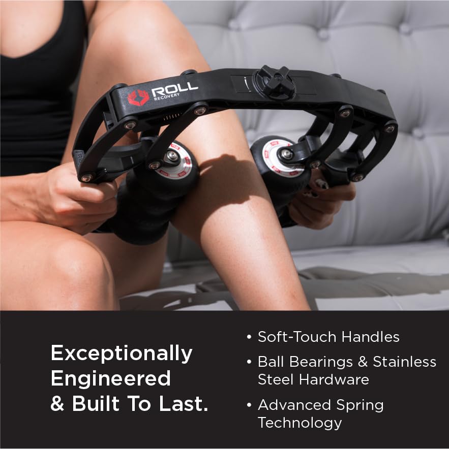 ROLL Recovery R8 Plus in-use on legs demonstrates myofascial release and muscle relaxation