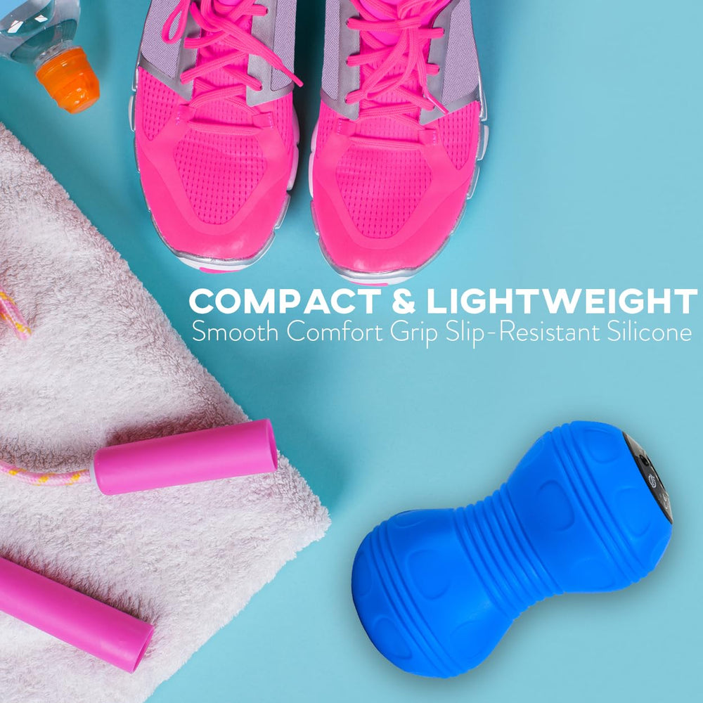 Rolling With It vibrating peanut ball compact storage for travel-ready massage.