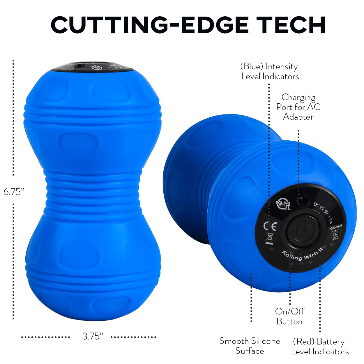 Rolling With It vibrating peanut ball on couch for easy recovery sessions.