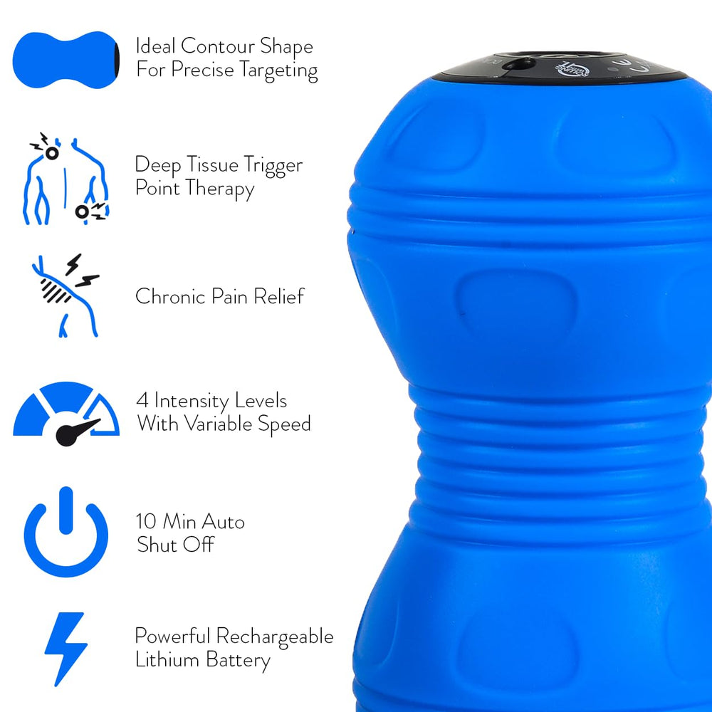 Rolling With It vibrating peanut ball side view for quick muscle knots relief.
