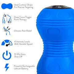 Rolling With It vibrating peanut ball side view for quick muscle knots relief.