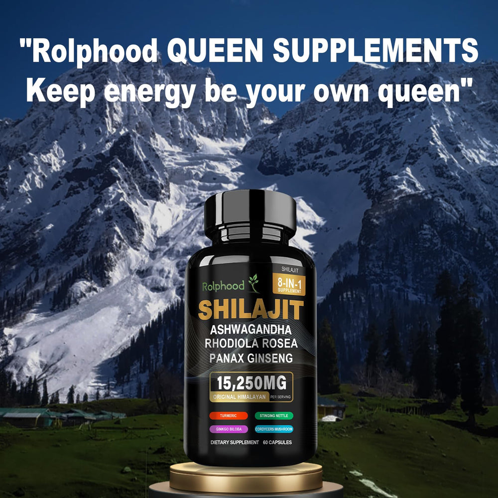 Rolphood Ashwagandha capsules demonstrate the blend in a single bottle