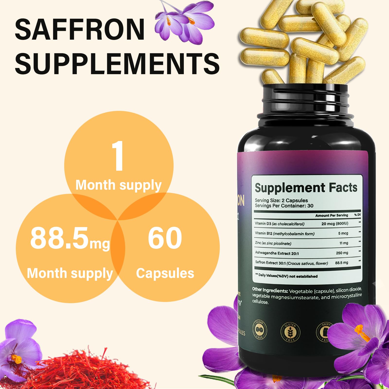 Rolphood saffron extract pour suggests easy daily intake.