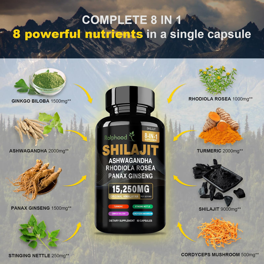 Rolphood Shilajit label detail emphasizes purity and origin