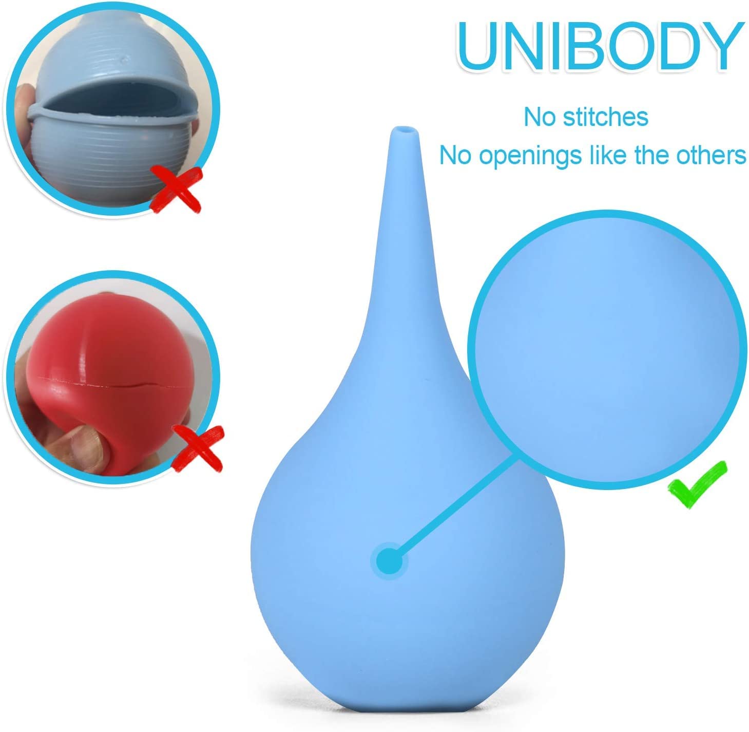 Romeda jeringa de oreja, diseño unibody sin costuras.