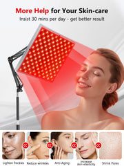 ROMISA 225-led array close-up highlighting powerful red and near-infrared light for home use