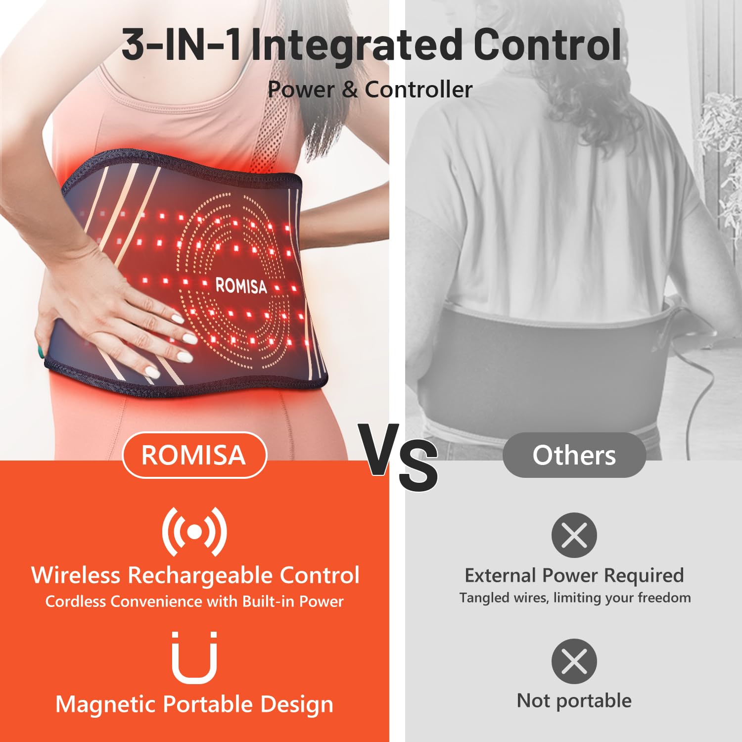 ROMISA PU leather surface for comfortable contact during therapy.