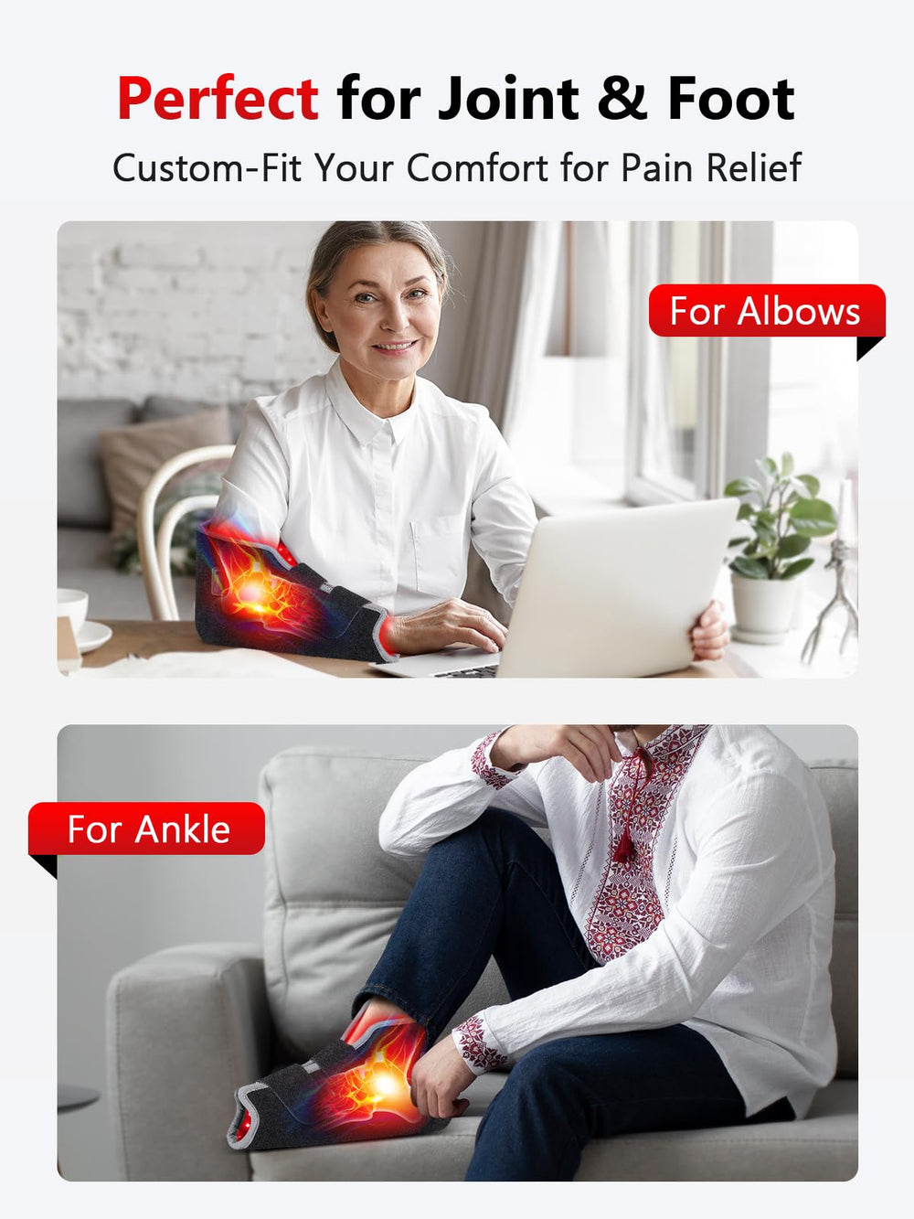 ROMISA foot wrap with handle controller and LED display for easy adjustments.