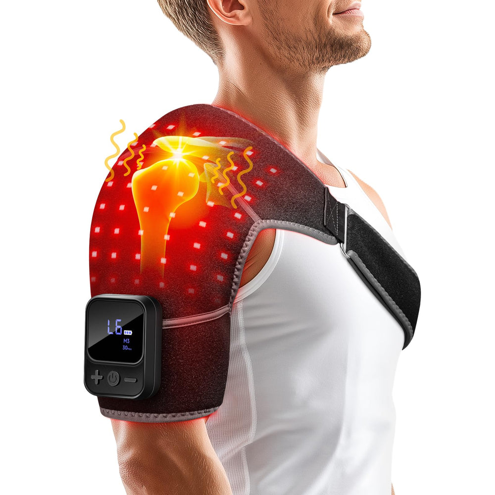 ROMISA shoulder pad with compact-fit design for comfortable at-home relief