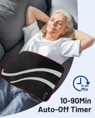 ROMISA Therapy Pad lying-down use emphasizes hands-free relaxation.