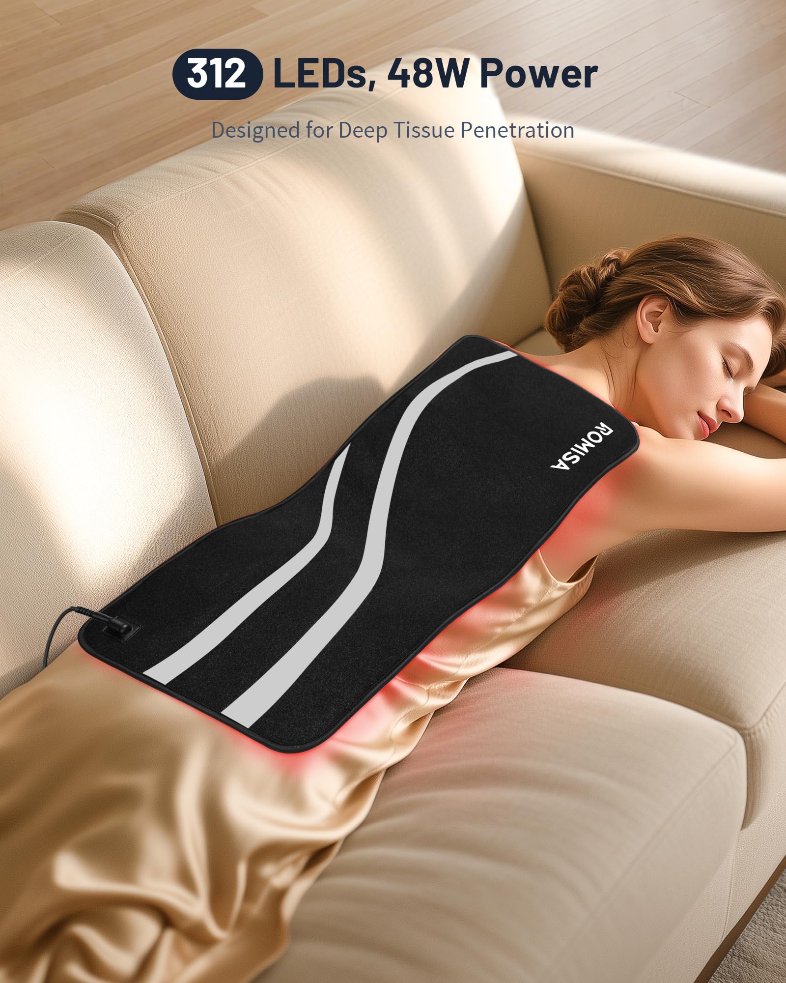 ROMISA Therapy Pad shoulder application highlights versatile use during recovery.