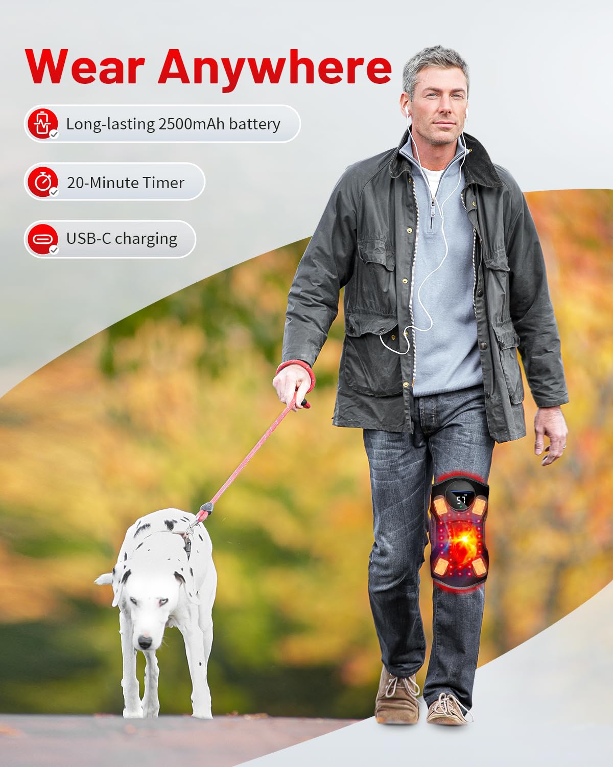ROMISA knee brace extension strap enables comfortable on-the-go wear