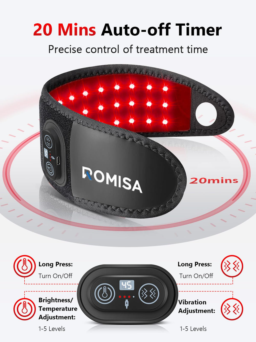 ROMISA wrist wrap USB-C power port for easy charging