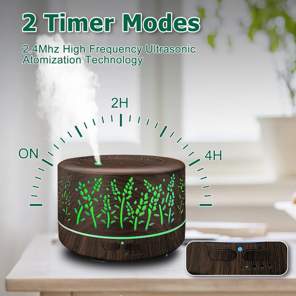 Roonbo diffuser with seven-color LED lights enhances mood and decor.
