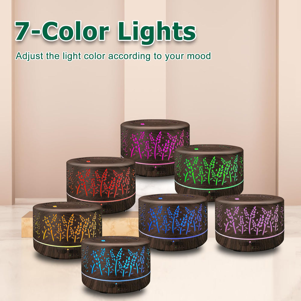 Roonbo diffuser features wood-grain design for elegant living room decor.