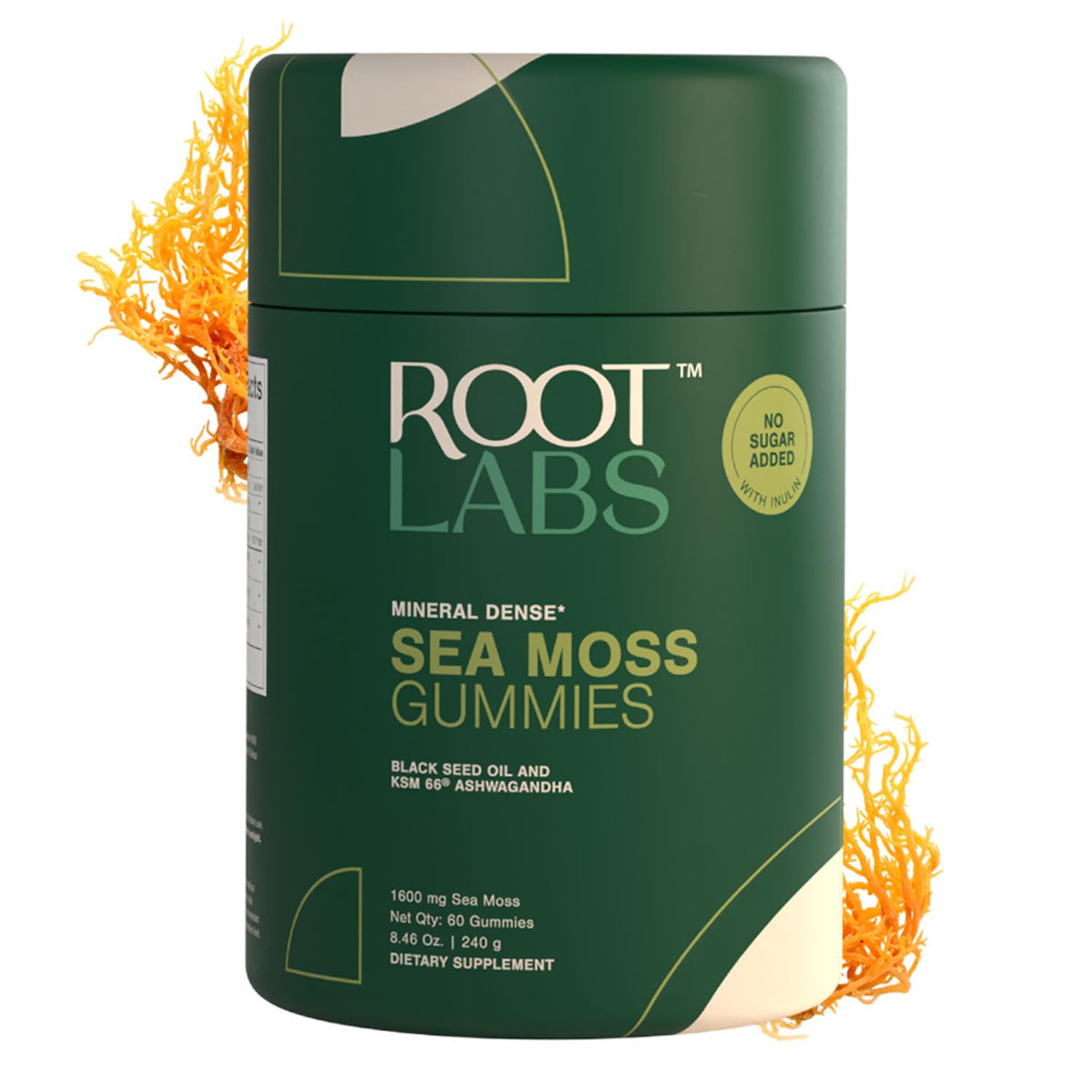 ROOT LABS Sea Moss Gummies packaging shown for convenient daily use
