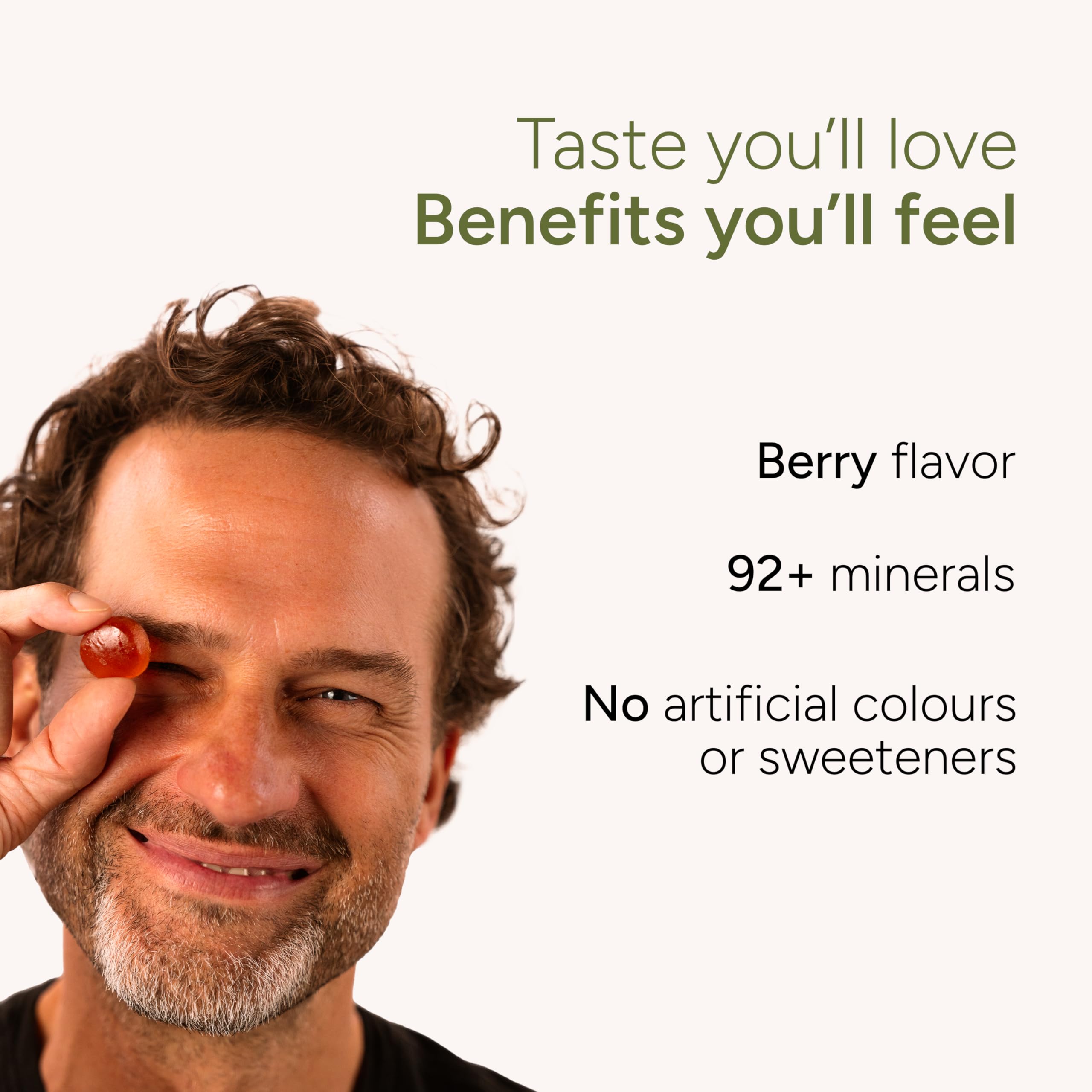 ROOT LABS Sea Moss Gummies ingredients display sea moss with minerals