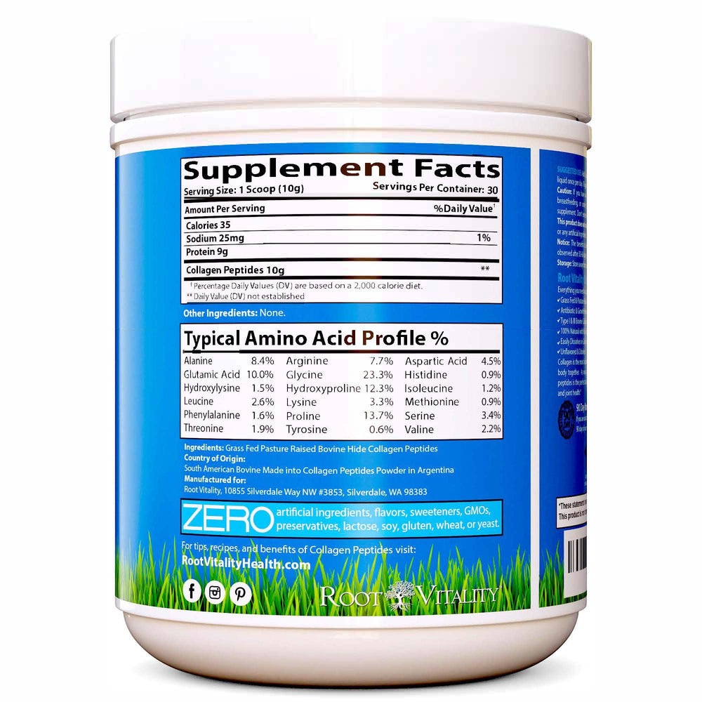 Root Vitality Collagen Peptides Powder in smoothie adds versatile, unflavored protein