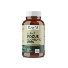 Rootful Mind Alpha Focus bottle for daily mental clarity.