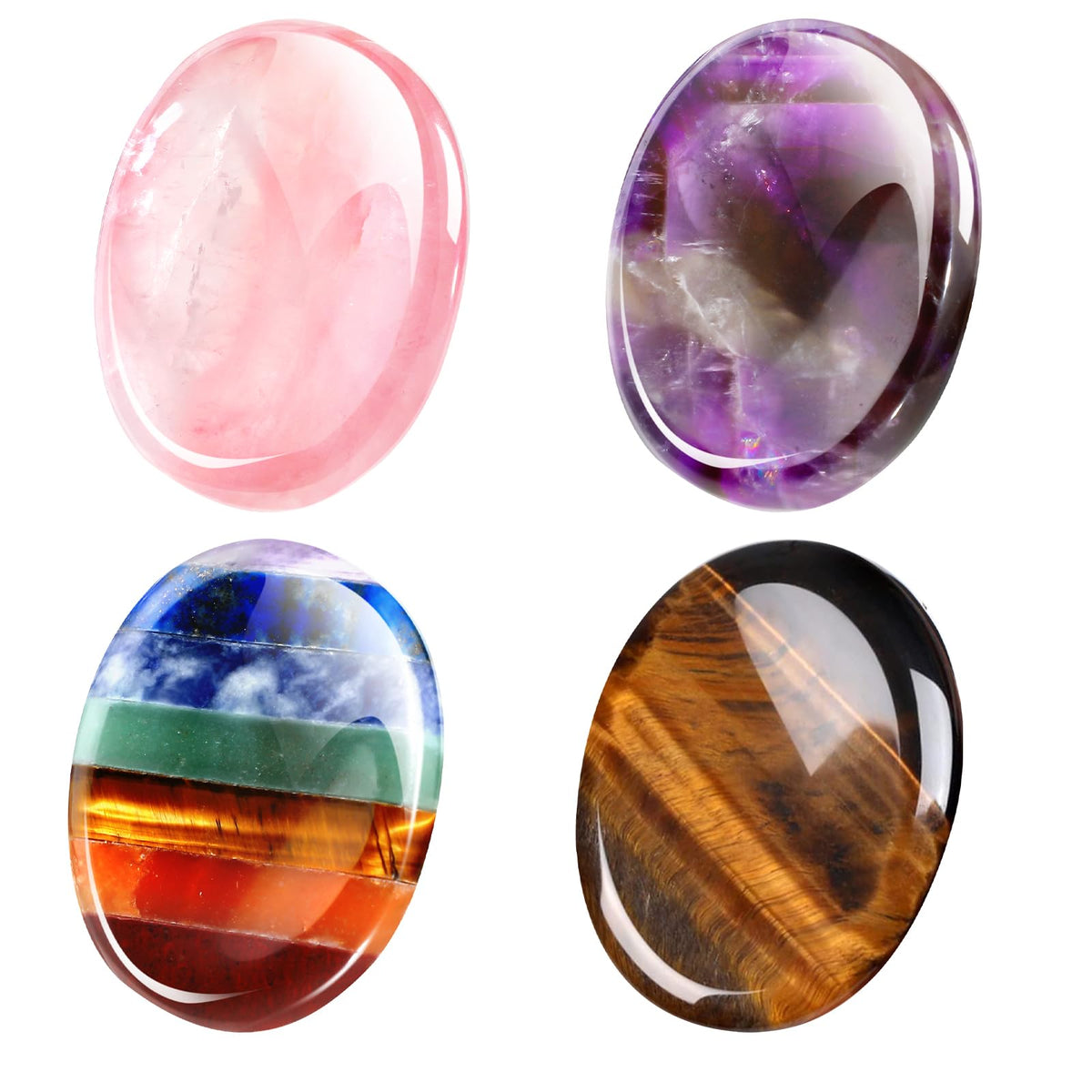 Roowest pink crystal thumb worry stone for calming energy on the go.