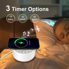 RORENSE unit with lullaby, rain, and brook sounds for bedtime use