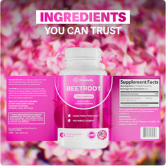 Rosabella Beet Root Capsules pour showing convenient daily intake.