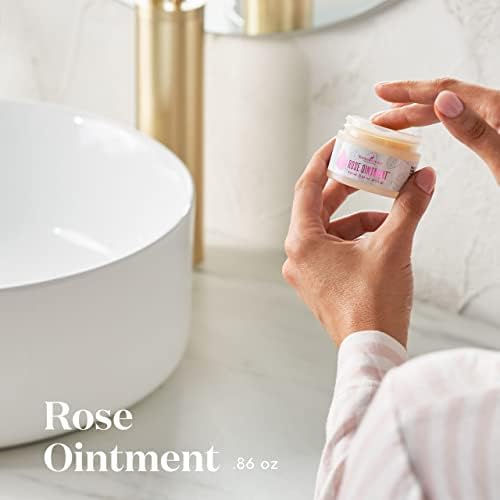 Rose Ointment cream texture close-up showing soothing, smooth skin results.