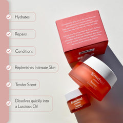Applying Rosebud Woman Honor Everyday Balm for gentle, drug-free vulvar care