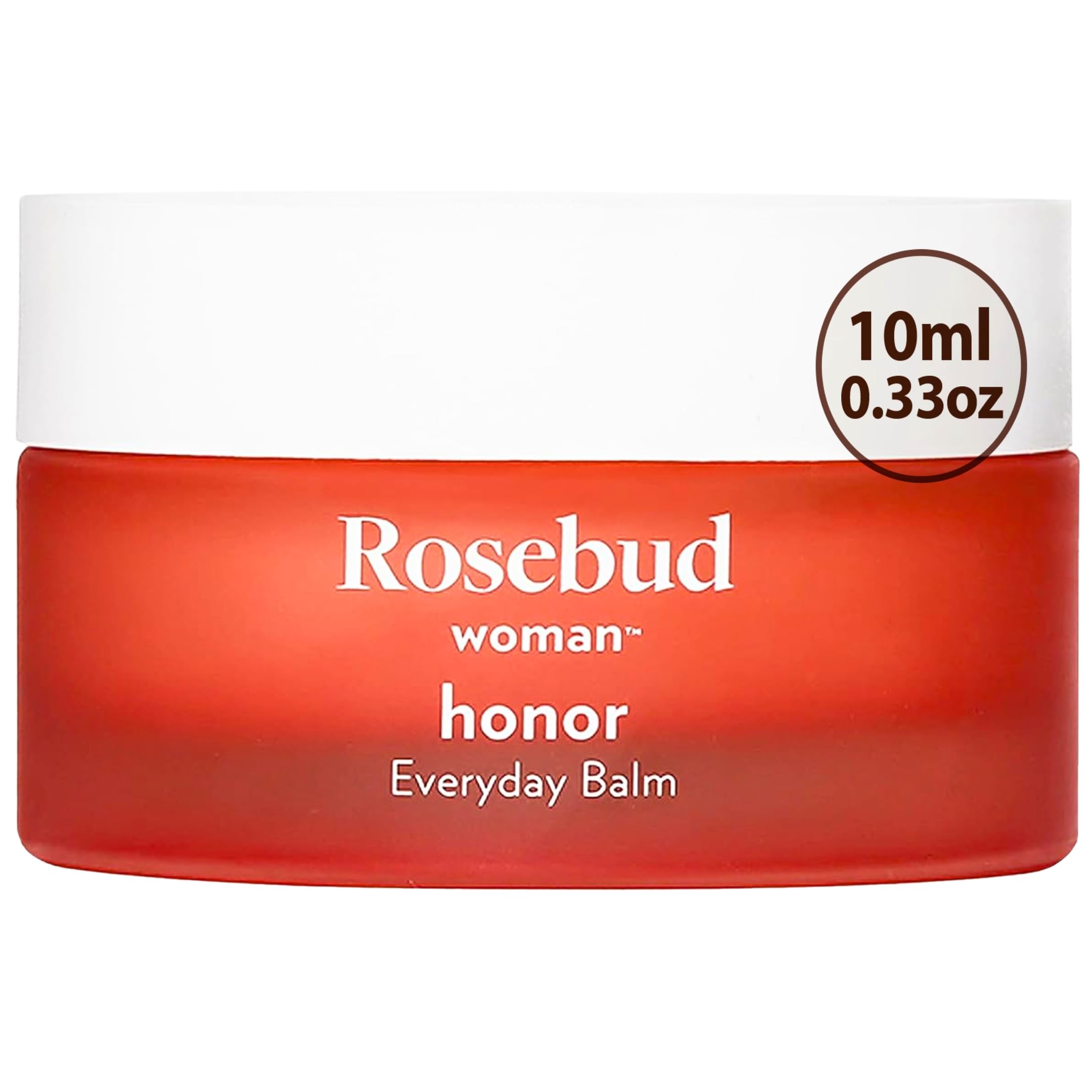 Rosebud Woman Honor Everyday Balm jar showing organic, toxin-free moisture for intimate skin