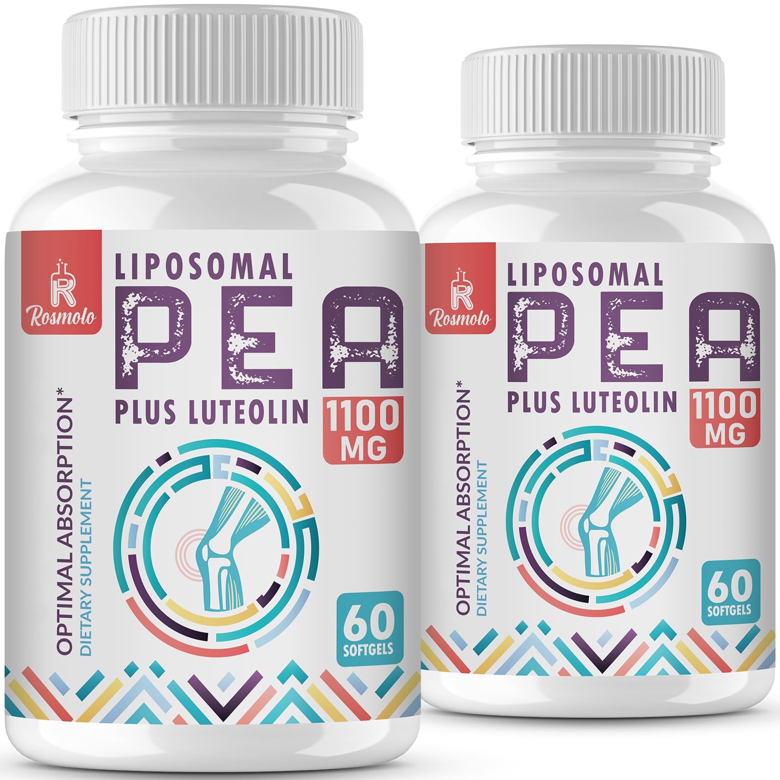 Rosmolo liposomal PEA bottle: enhanced delivery for better absorption and daily wellness support.