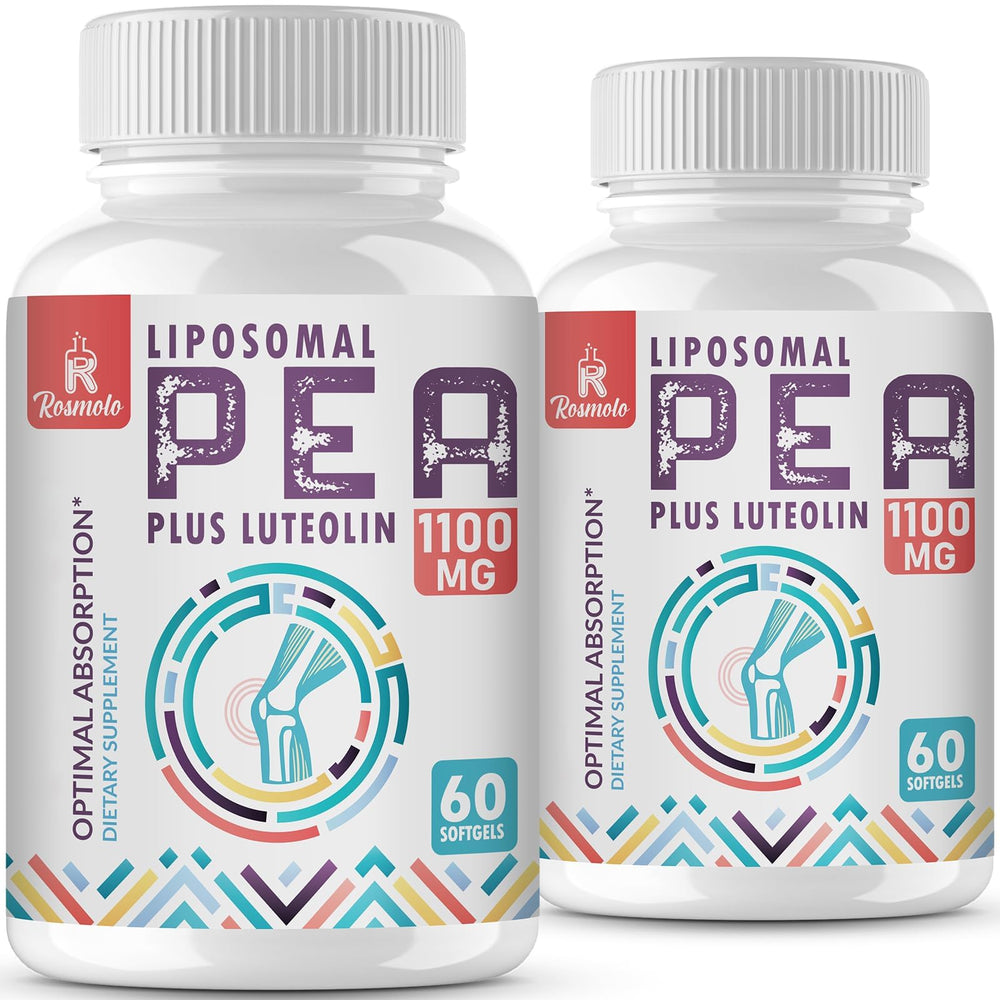 Rosmolo liposomal PEA bottle: enhanced delivery for better absorption and daily wellness support.